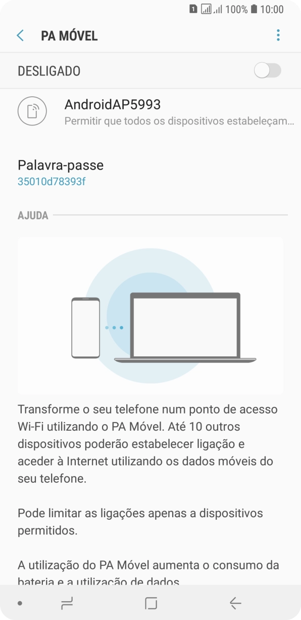 Prima o ícone de menu.