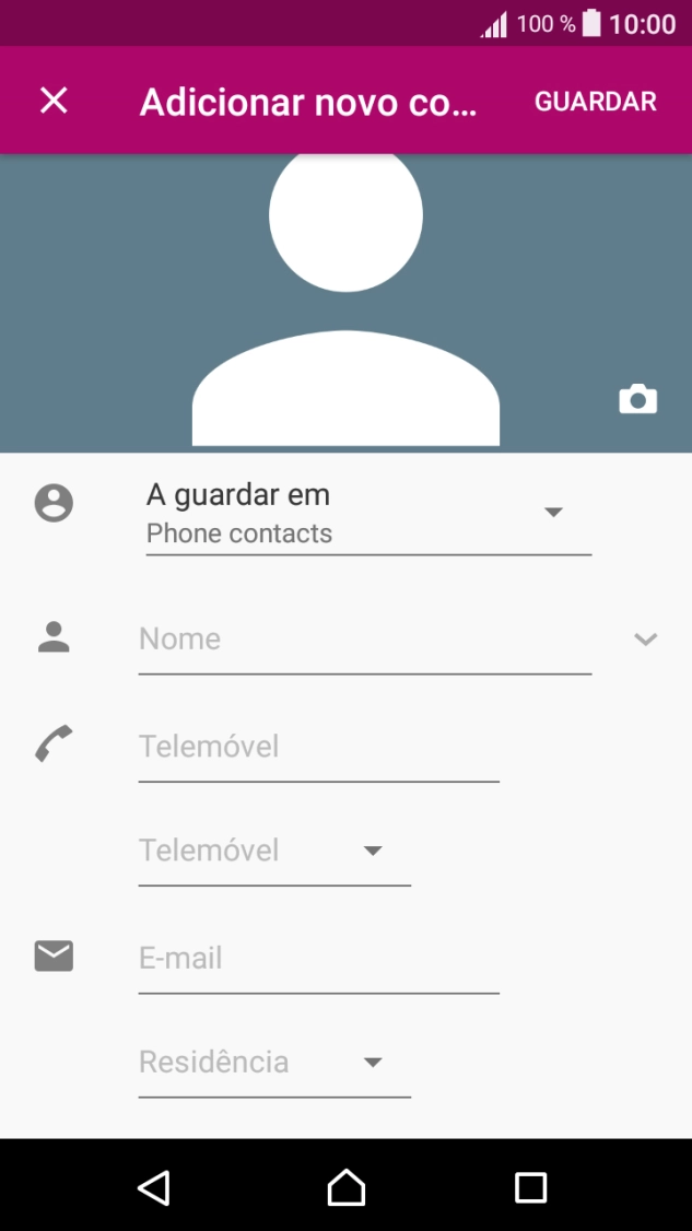 Prima a lista suspensa da lista de contactos.