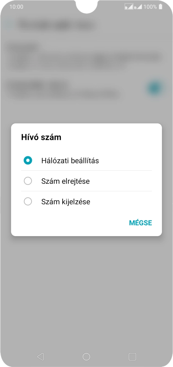 Válaszd a Szám kijelzése lehetőséget a hívószámküldés bekapcsolásához.