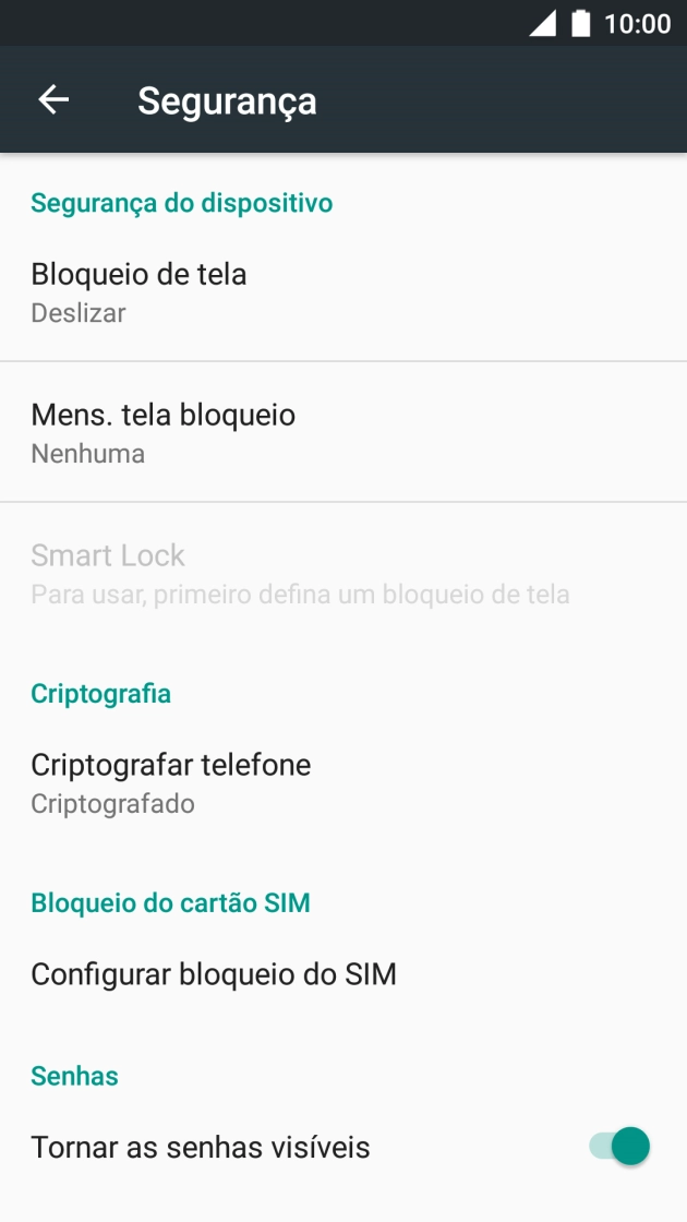 Prima Configurar bloqueio do SIM.