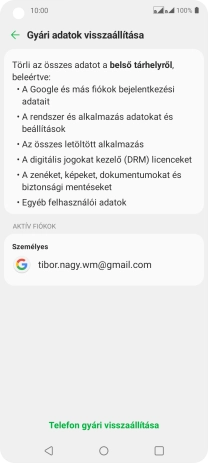 Válaszd a Telefon gyári visszaállítása lehetőséget.
