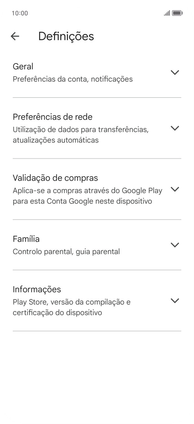 Prima Preferências de rede.
