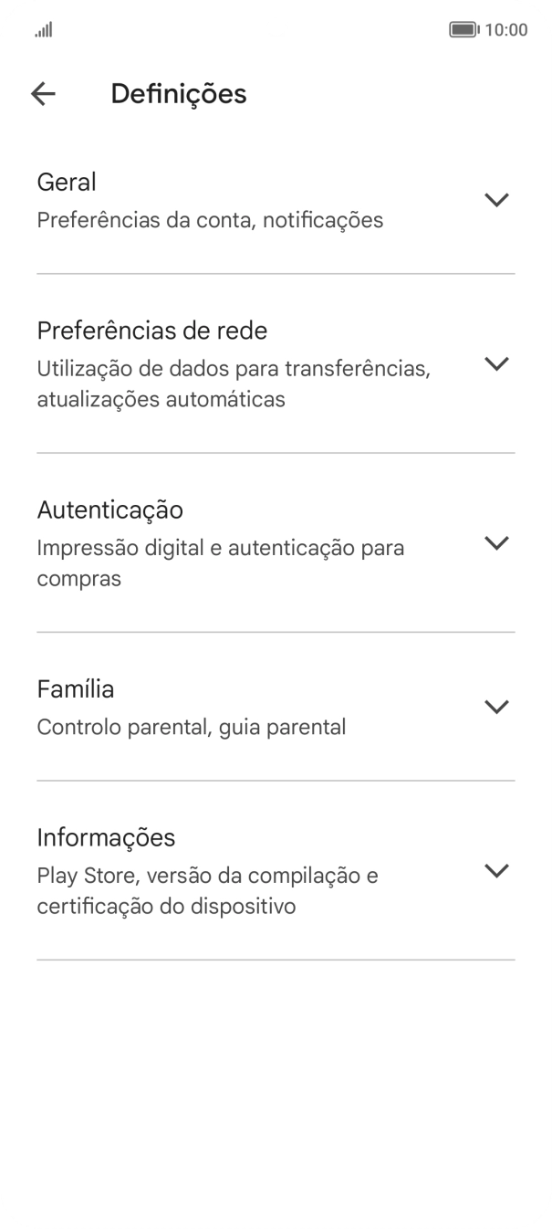 Prima Preferências de rede.