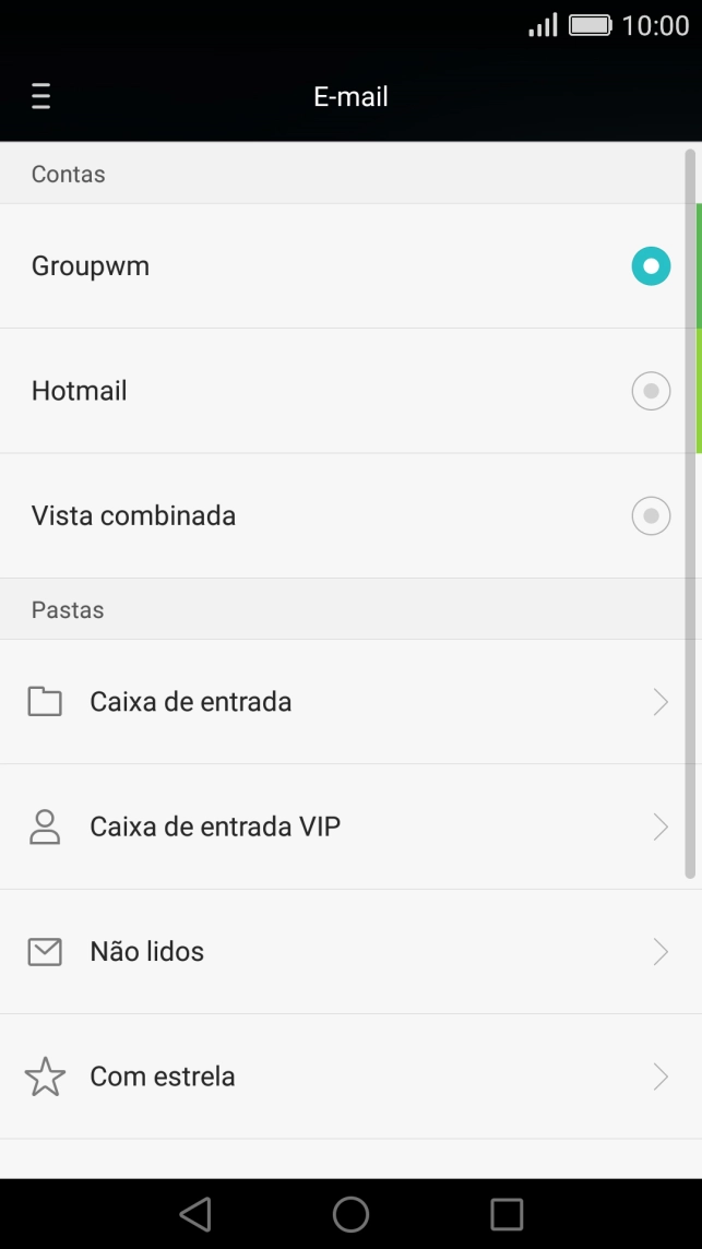 Prima a conta de e-mail pretendida.