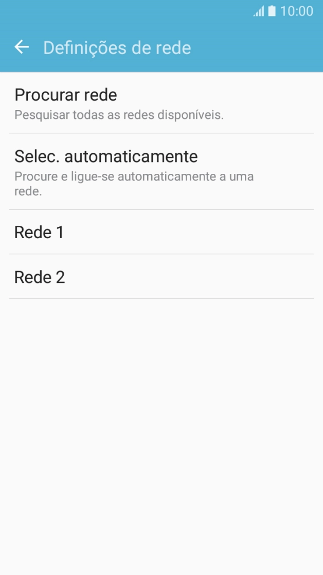 Para selecionar a rede automaticamente, prima Selec. automaticamente.