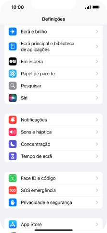 Prima Face ID e código.