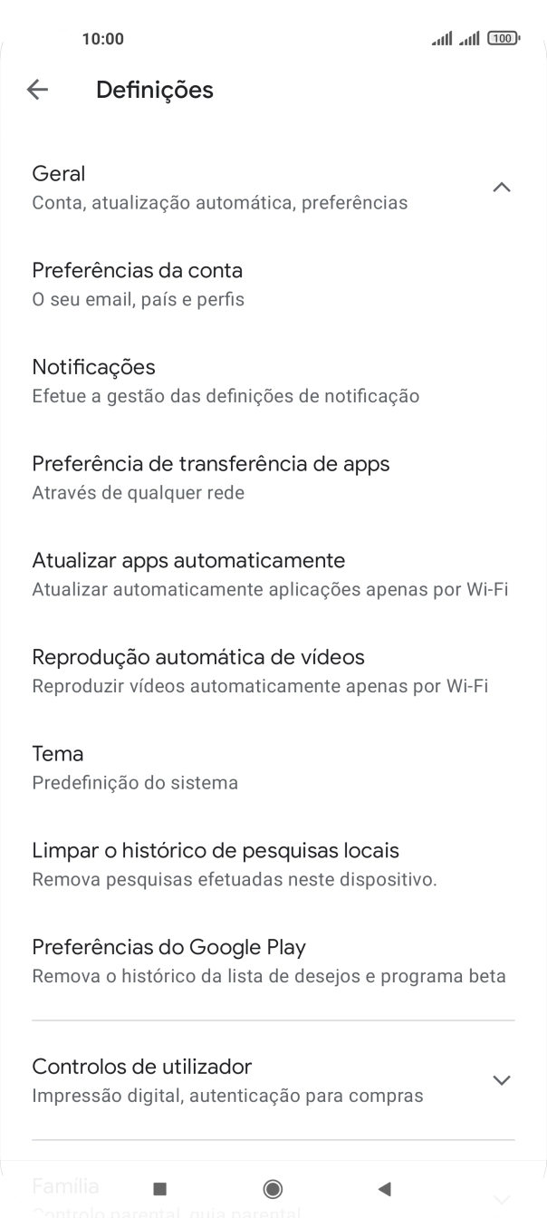 Prima Atualizar apps automaticamente.