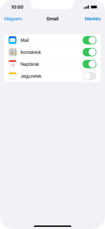 Amennyiben a kijelzőn ez a képernyőkép látható, az e-mail-fiókodat felismerte a rendszer, és automatikusan beállította. Kövesd a képernyőn megjelenő utasításokat további adatok csatolásához, és fejezd be az új fiók létrehozását.