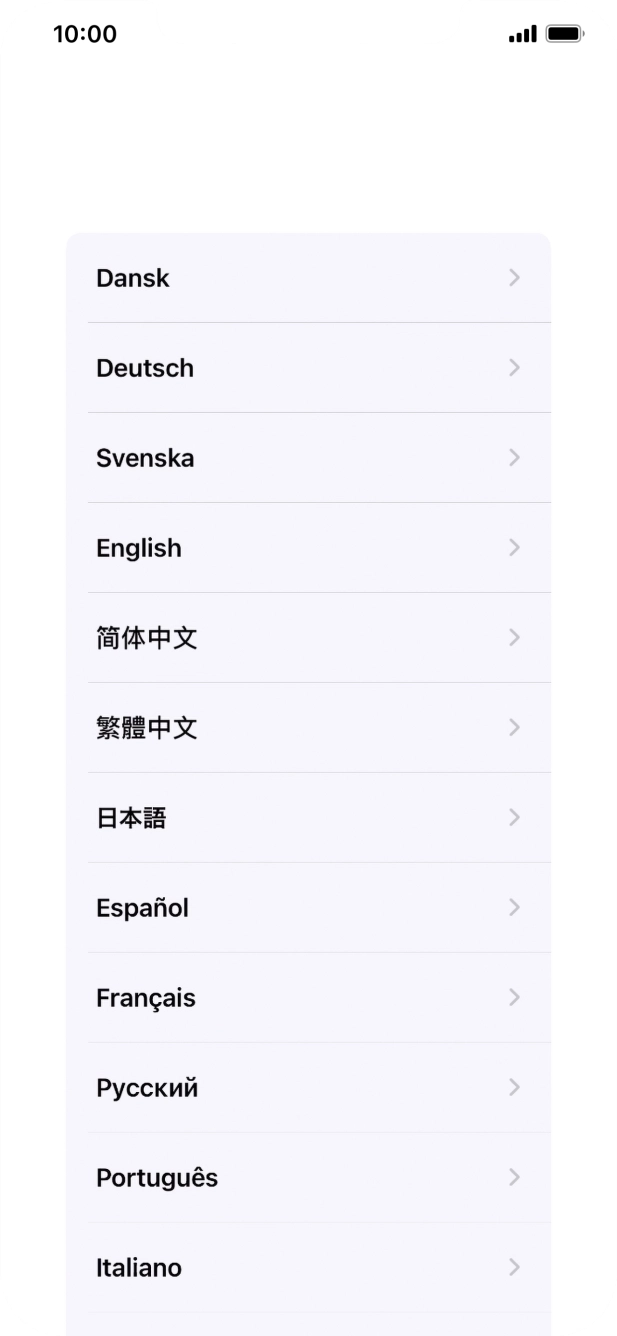 Prima o idioma pretendido.