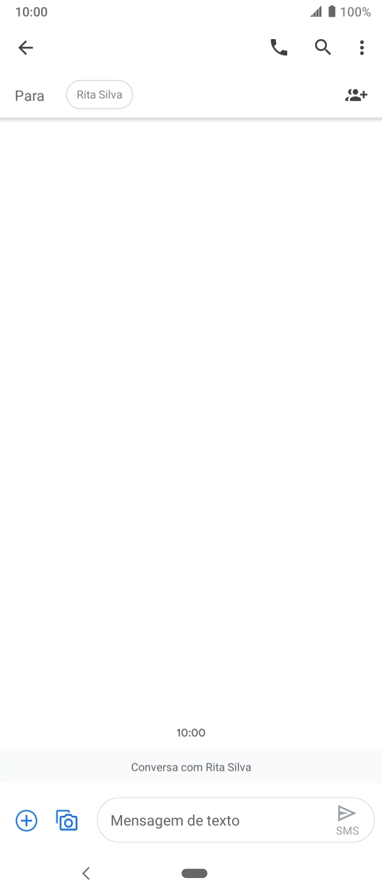 Prima o campo de escrita e escreva o texto da sua mensagem curta.