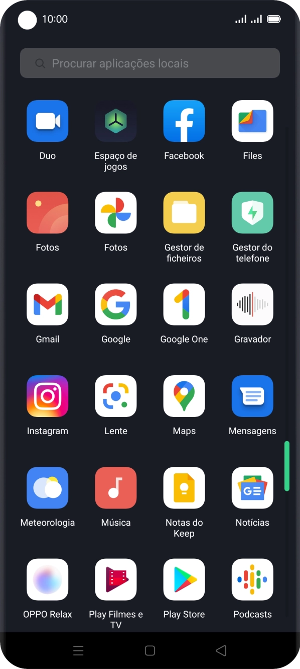 Prima Fotos e vá até à pasta pretendida.