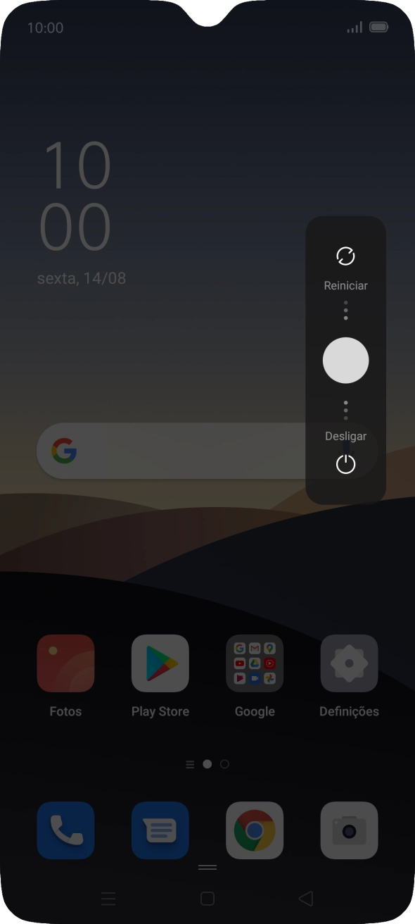 Prima o círculo e arraste-o para baixo.
