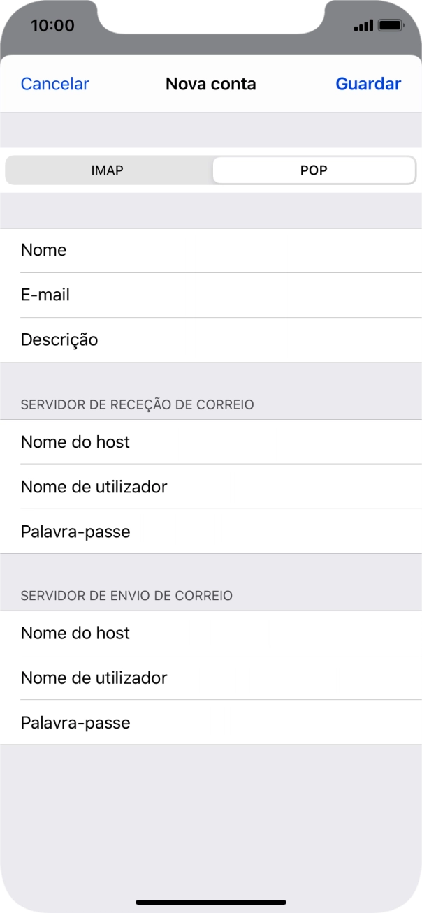 Prima Guardar. A sua conta de e-mail está agora configurada. Se pretender escolher definições adicionais para o servidor de receção e envio, siga os passos seguintes.