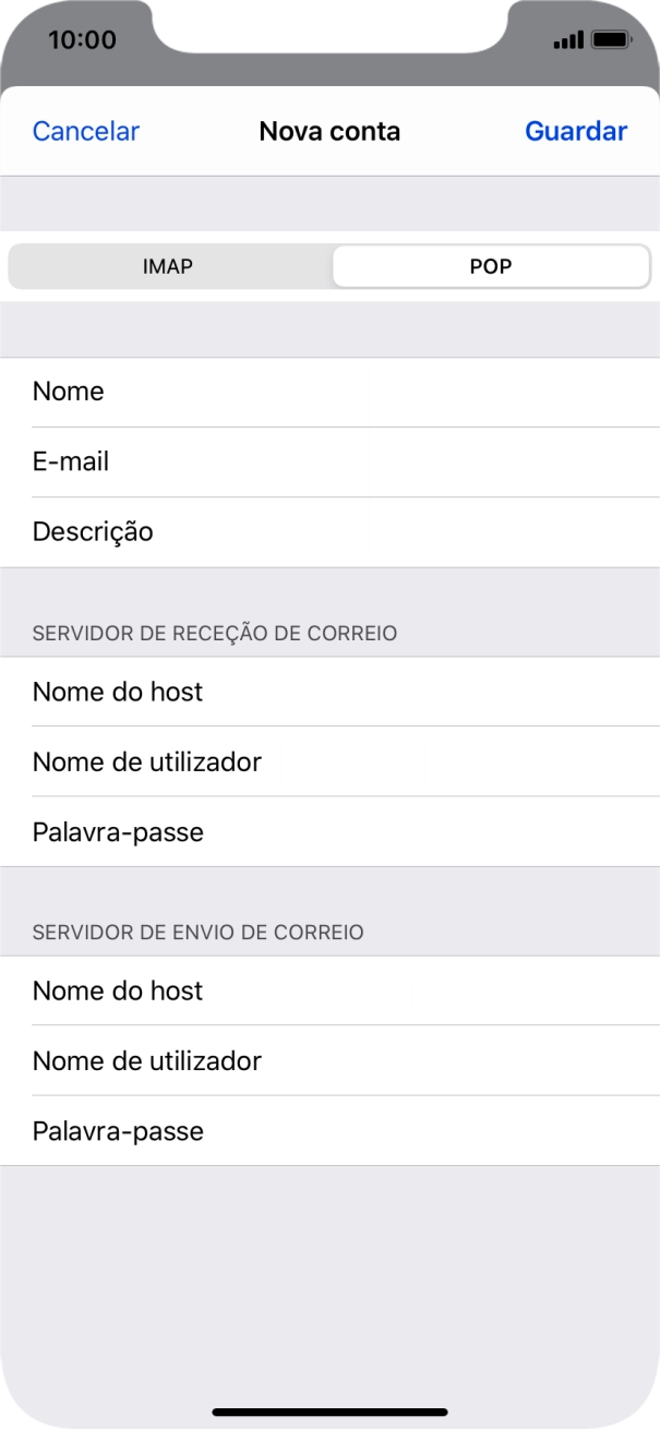 Prima Guardar. A sua conta de e-mail está agora configurada. Se pretender escolher definições adicionais para o servidor de receção e envio, siga os passos seguintes.