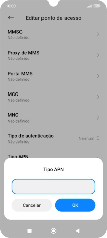Introduza mms e prima OK.