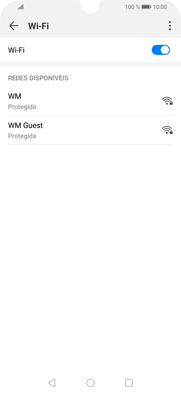 Prima a rede Wi-Fi pretendida.