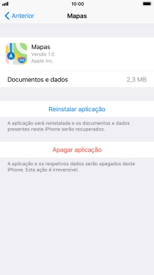 Prima a tecla de início para terminar e voltar ao ecrã inicial.