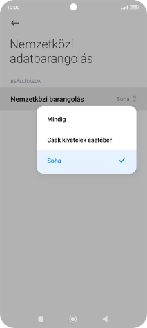 A funkció be- vagy kikapcsolásához válaszd a a kívánt beállítást.
