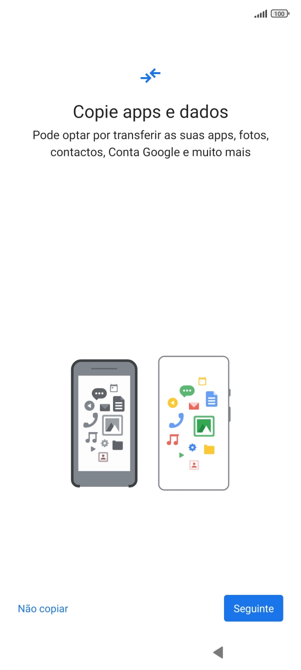 Prima Não copiar e siga as indicações no ecrã para terminar a ativação.