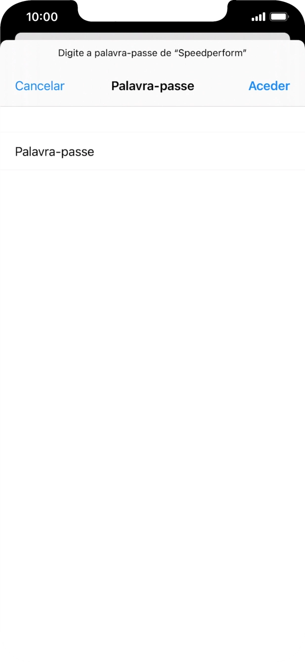 Introduza a password da rede Wi-Fi e prima Aceder.