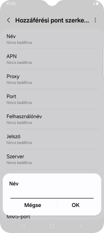 Írd be azt, hogy One Internet, és válaszd az OK lehetőséget.