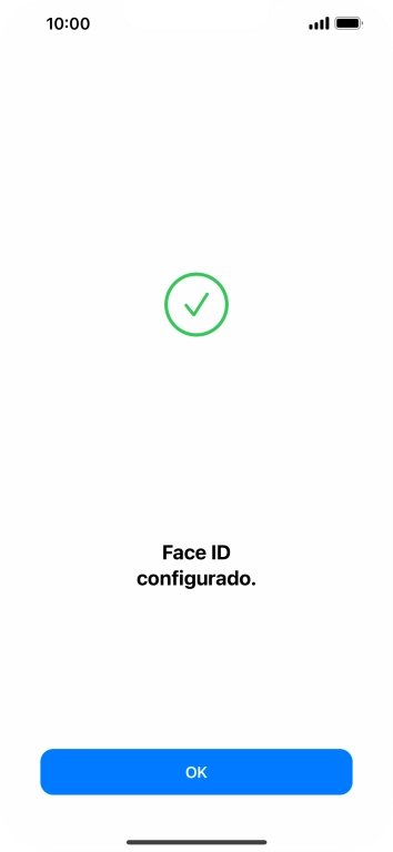 Prima OK. Se ainda não tiver escolhido um código de bloqueio do telefone, introduza um código à escolha duas vezes de seguida.