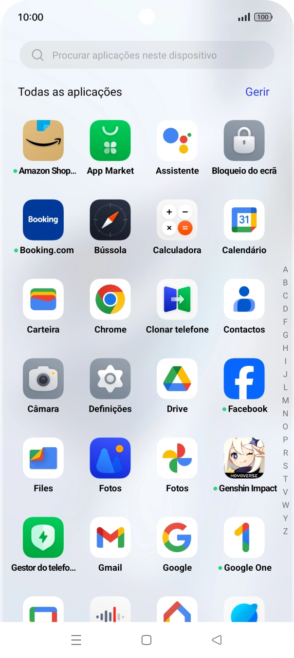 Prima Fotos e vá até à pasta pretendida.