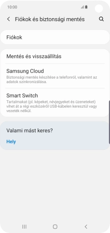 Válaszd a Fiókok lehetőséget.