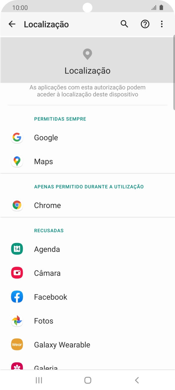 Prima a app pretendida.