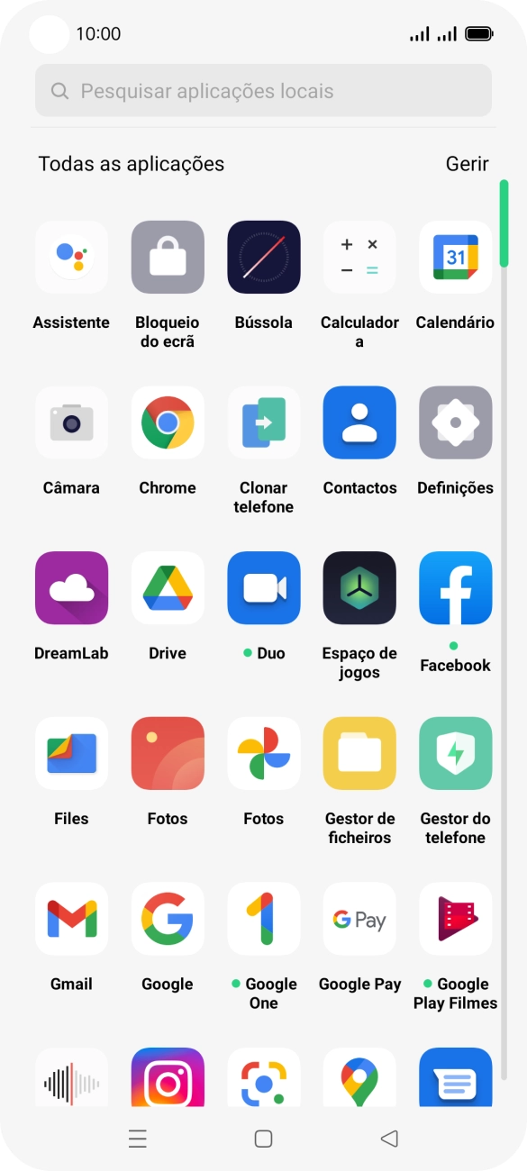 Prima Fotos e vá até à pasta pretendida.