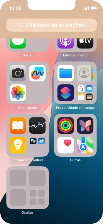 A app está agora colocada na pasta Ocultas da Biblioteca de apps.
