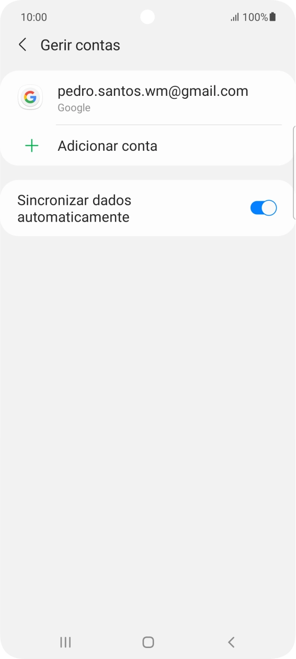 Prima Adicionar conta.