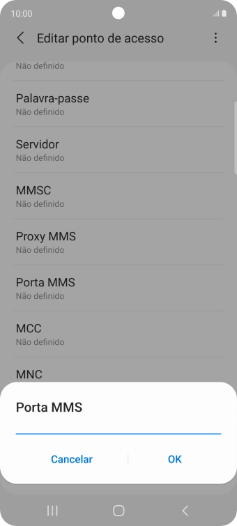 Introduza 80 e prima OK.