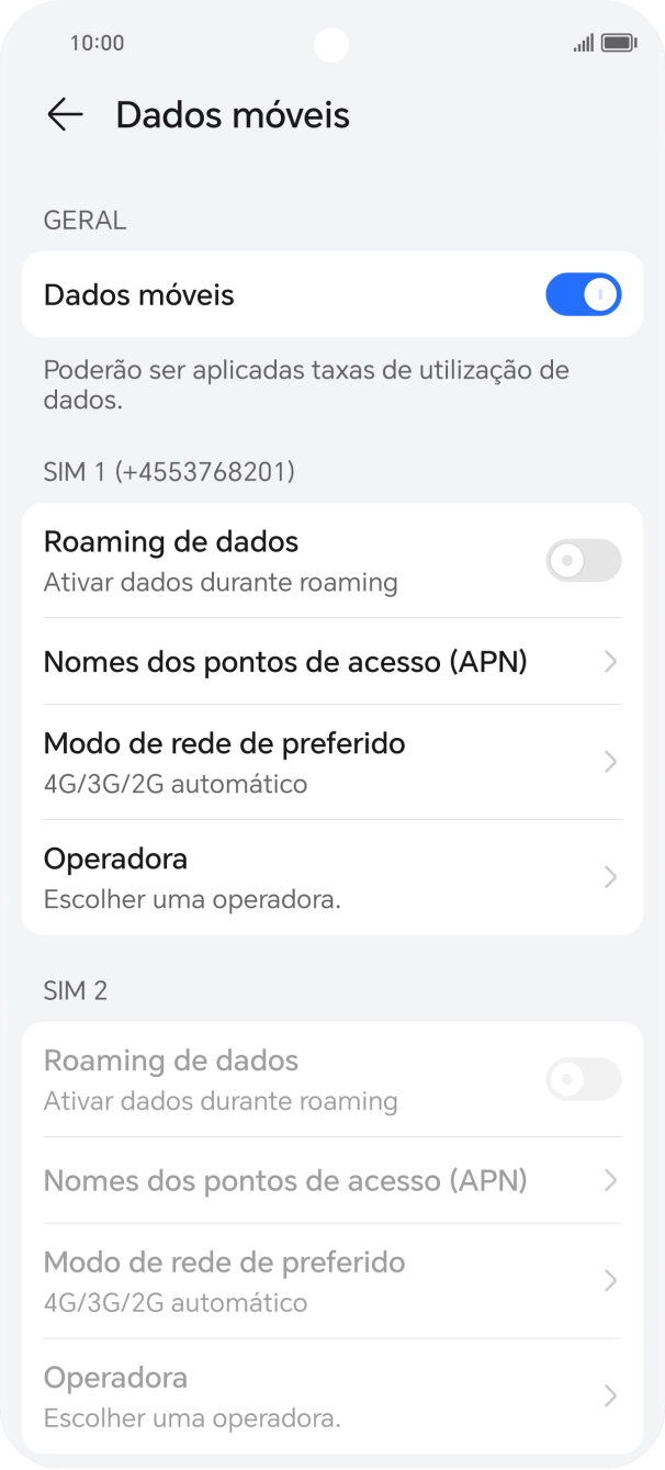 Prima Nomes dos pontos de acesso (APN).