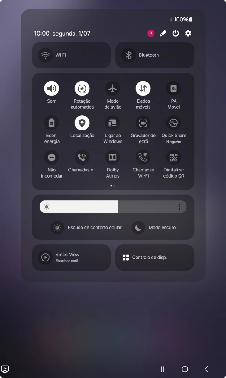 Prima o ícone de definições.
