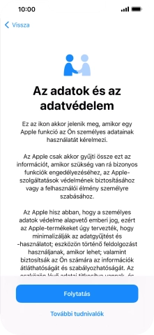 Válaszd a Folytatás lehetőséget.