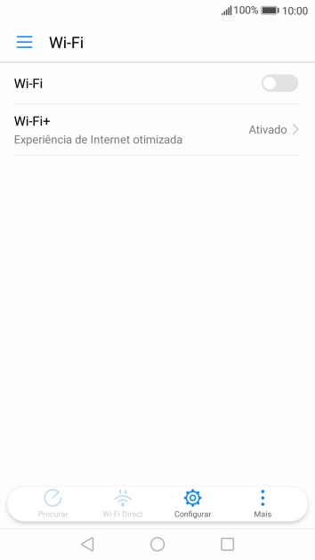 Prima Wi-Fi para ativar a função.