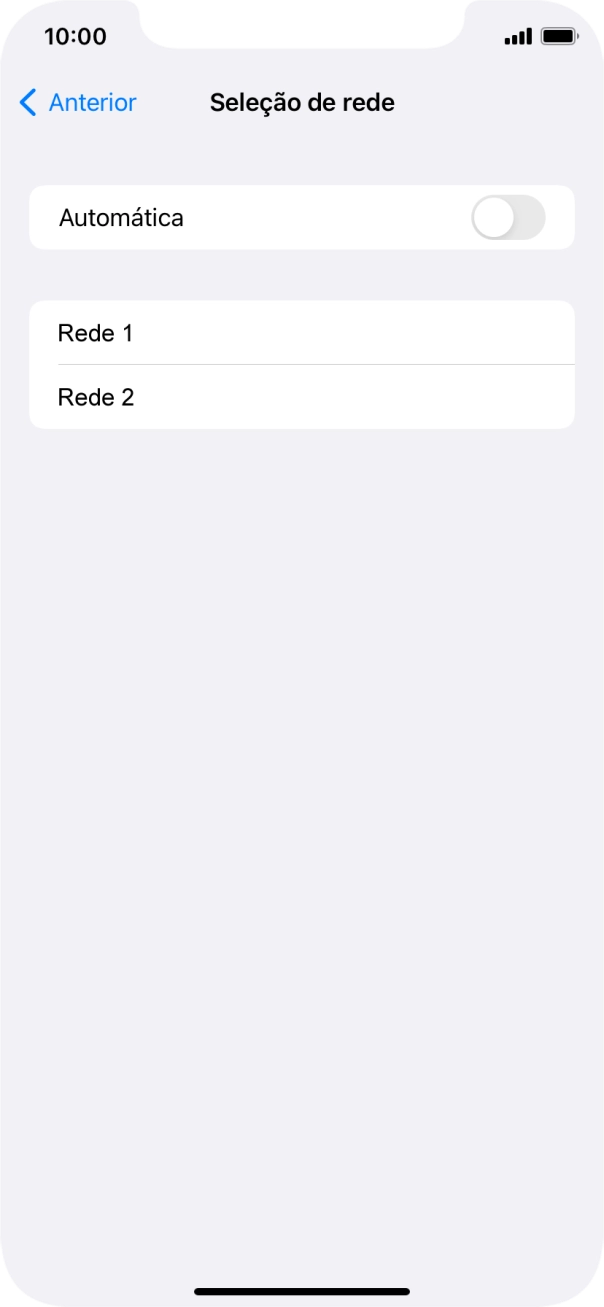 Se desativar a função, prima a rede pretendida.