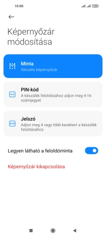 Írd be a jelenlegi képernyőzárkódot, és válaszd a Képernyőzár kikapcsolása lehetőséget.