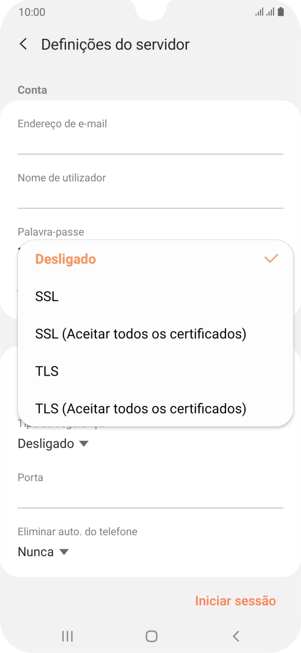 Prima Desligado para desativar a função.