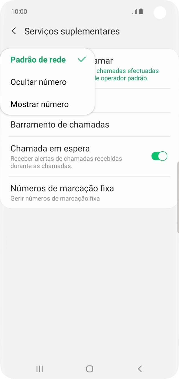 Prima Mostrar número para ativar a visualização do seu número.