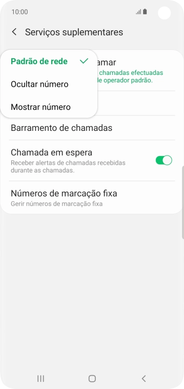 Prima Mostrar número para ativar a visualização do seu número.