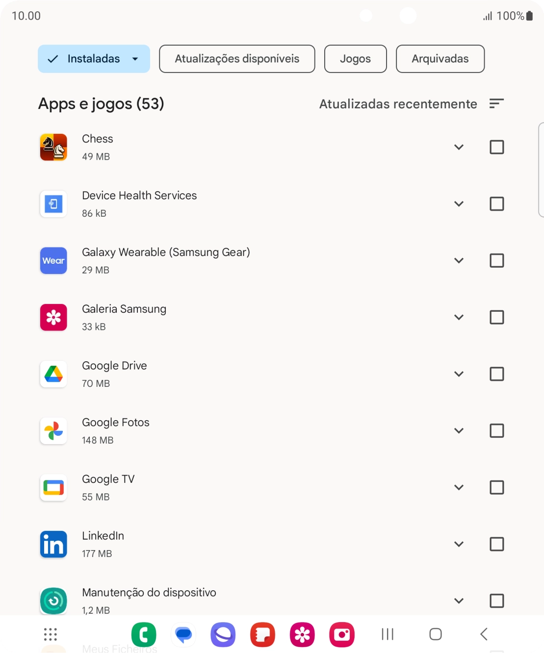 Prima a app pretendida.