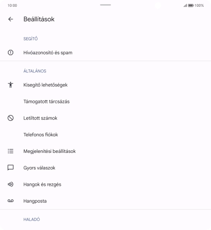 Válaszd a Telefonos fiókok lehetőséget.