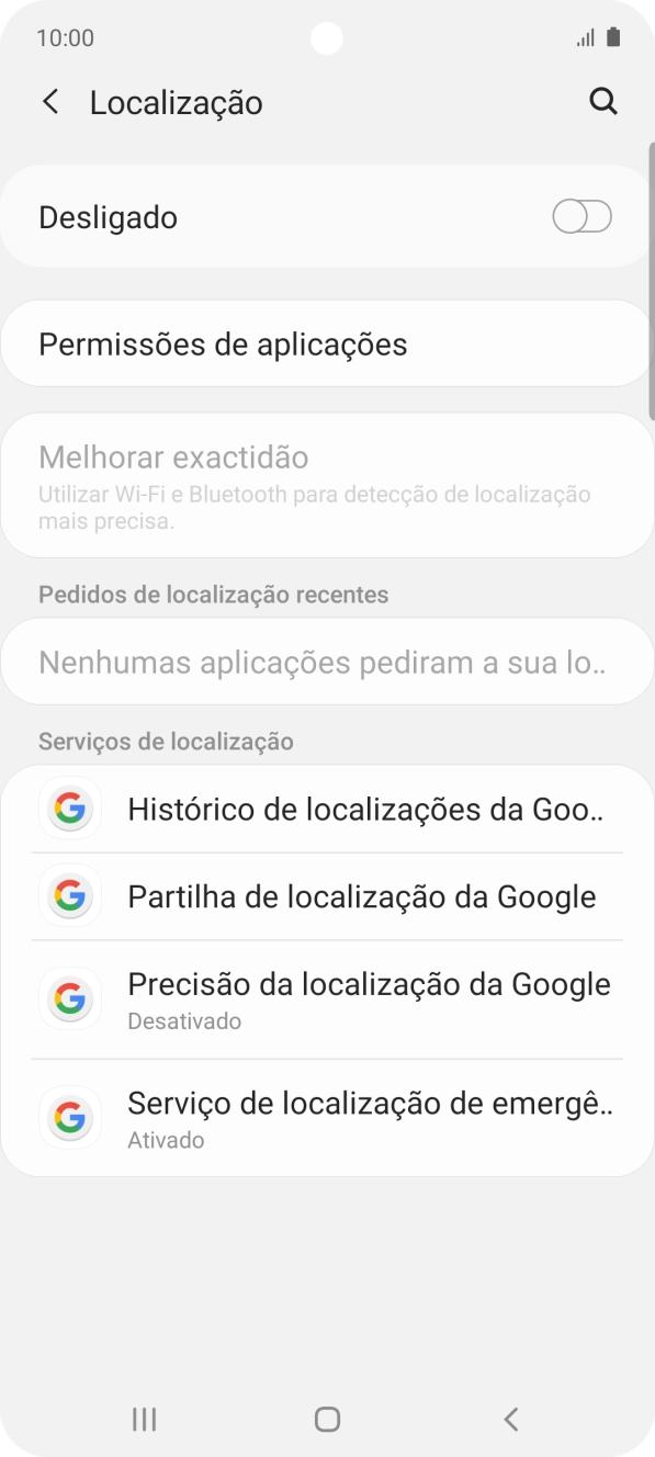 Prima o indicador para ativar ou desativar a função.