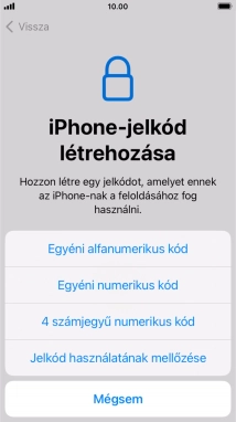 A képernyőzár használatának bekapcsolásához kövesd a képernyőn megjelenő utasításokat, vagy válaszd a Jelkód használatának mellőzése lehetőséget.