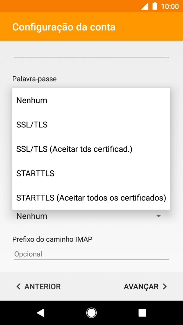 Prima Nenhum para desativar a função.