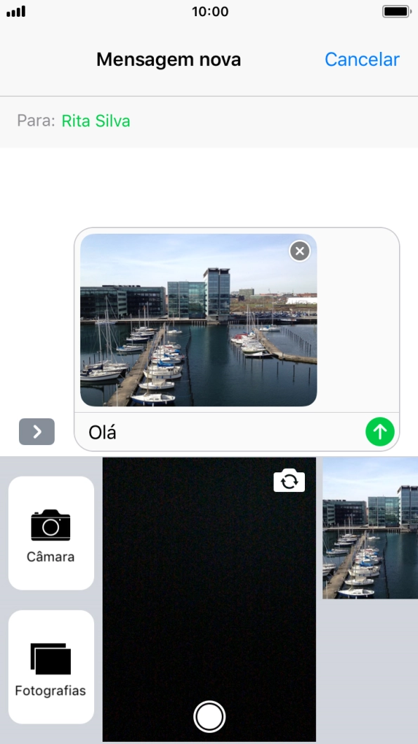 Prima o ícone para enviar.