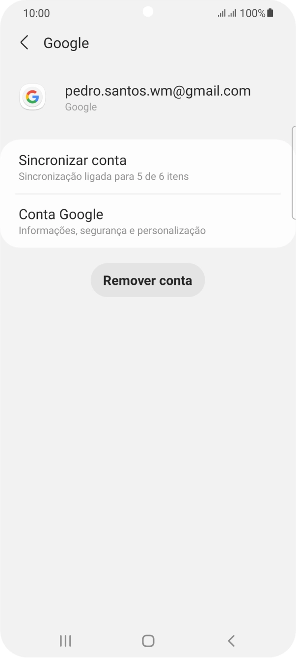 Prima Sincronizar conta.