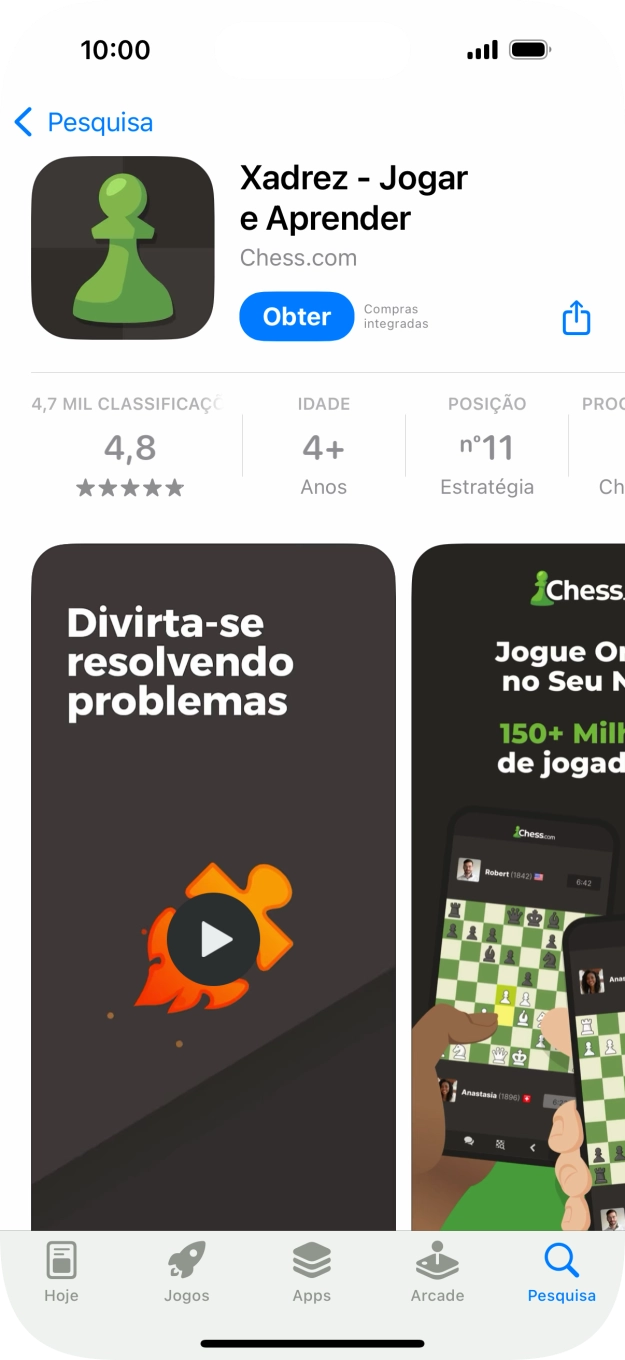 Prima Obter e siga as indicações no ecrã para instalar a app.